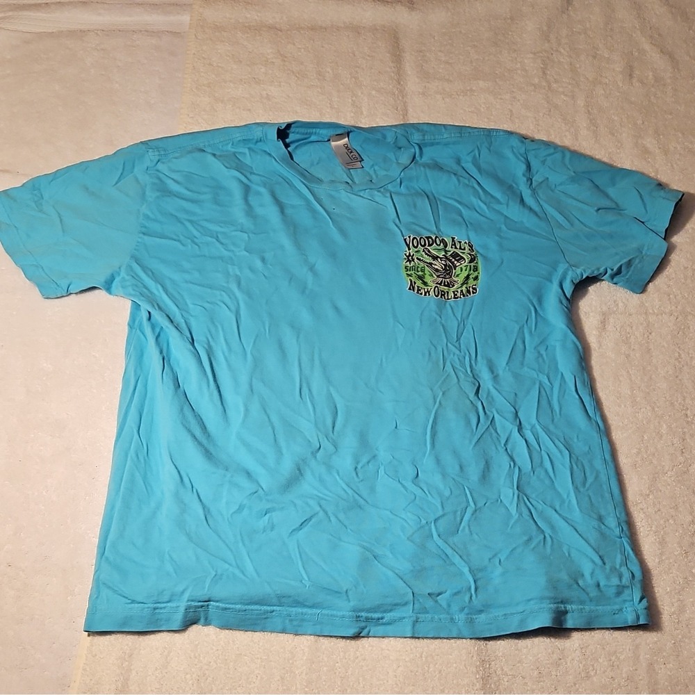 Duck Co Blue Voodoo Al's New Orleans Graphic Men's T-Shirt Crew Neck Cotton L